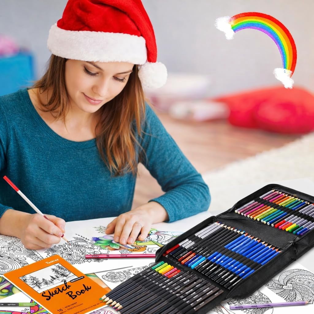 81 Pack Art Supplies for Adults Artists Gifts, Pro Art Kit Drawing Pencils Set, Drawing Supplies Sketching Kit Sketch Book, Colored Graphite, Watercolor, Metallic, Charcoal Pencils Sketch Set
