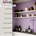 thumbnail image 4 of S4Sassy Peel & Stick Vinyl Wallpaper, Petite Leaf Cluster Print Contact Paper Waterproof - Purple, 25"x60", Removable Modern Wall Covering for Home Decor in Bedrooms & Living Areas, Renter Spaces, 4 of 9