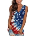 thumbnail image 2 of Jsaierl Women's Independence Day Tank Tops Casual Patriotic Stars and Stripes Graphic Tees Loose Fit Sleeveless T Shirts Camisole Lightweight V Neck Tanks S-XXL, 2 of 4