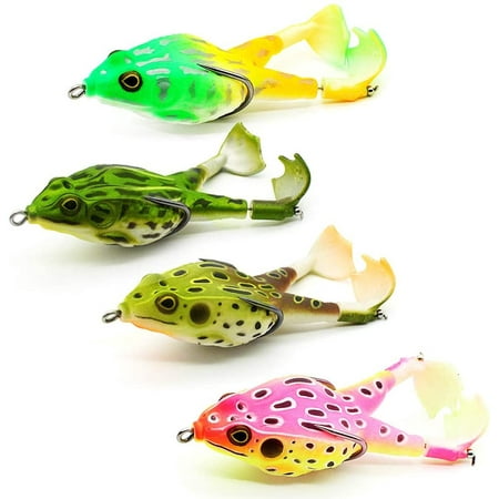 Double Propellers Frogs Soft Bait High Simulation Soft Silicone Fishing ...