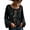 Black, variant on Women's Halloween Gothic Floral Print Long Sleeve Blouse Scoop Neck Bell Sleeve Retro Casual Top for Holiday and Party Red S