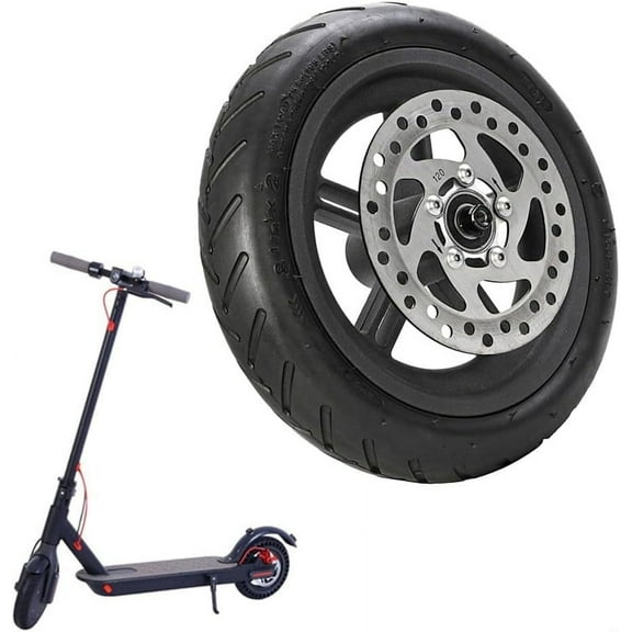 Electric Scooter Inflatable Rear Wheels - Scooter Replacement Inflatable Wheels w/hub and Brake-Disc Rear Wheel Assembly, 3.14 x9.8 ''