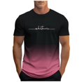 thumbnail image 3 of Wavsuf Plain T Shirts Men Short Tees Sleeve Elasticity Fashionable Tight Round Neck Undershirt T Shirt Pink Size 3XL, 3 of 6
