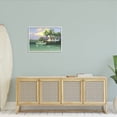 thumbnail image 2 of Summer Ocean Pier Palm Trees Landscape Painting White Framed Art Print Wall Art, 2 of 7