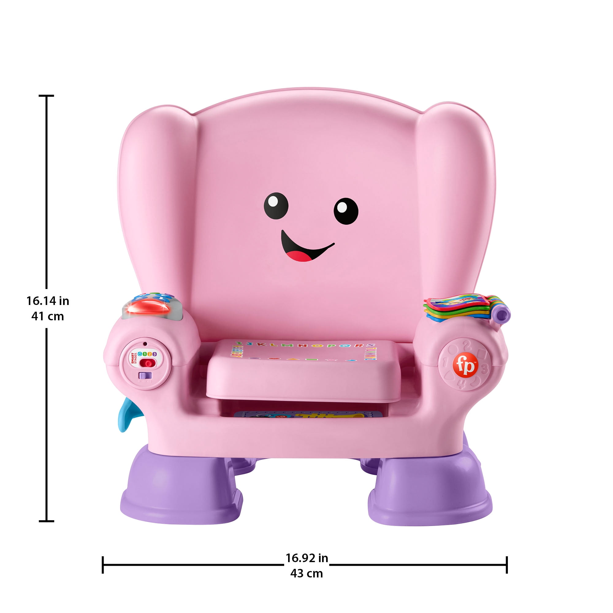 Fisher-Price Laugh & Learn Smart Stages Chair Electronic Learning Toy for Toddlers, Pink