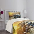 thumbnail image 5 of Ambesonne Venice Quilted Bedspread Set 2 Pcs, Gondolas Line on Water, Twin Size, Blue Yellow, 5 of 6
