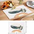 thumbnail image 6 of Boho Botanical Leaves Placemats Set of 12 Modern Abstract Art Stripe Circle Place Mats Indoor Wipeable Table Mats Washable Cloth Dining Table Placemats for Kitchen Holiday Party Home Decor 13x19 Inch, 6 of 9