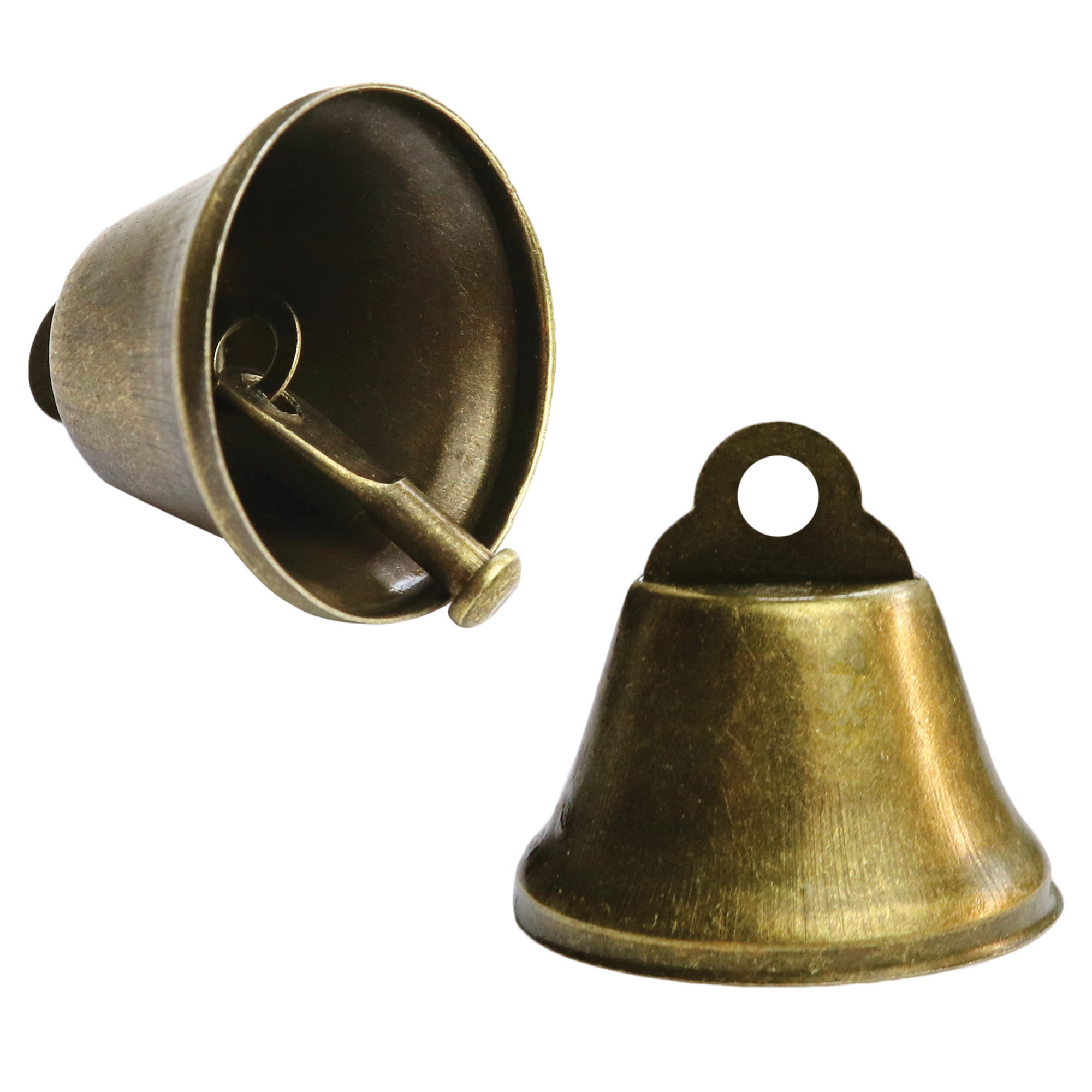 CHGCRAFT 240Pcs 3Sizes Mini Jingle Bell Vintage Bronze Small Elliptical  Antique Brass Bell for Crafts and Christmas Halloween Festival Decor,8-12mm