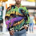 thumbnail image 2 of Fantasy Skull Colorful Men's Sweater Sports POLO Shirt Zip Pullover Mens Athletic Long Sleeve Sweatshirt Mock Neck for Men, 2 of 7