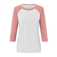 thumbnail image 6 of Shirt for Women's Fashion Casual Raglan Sleeve Round Neck 3/4 Sleeve Loose Printed T-Shirt Ladies Top, 6 of 7