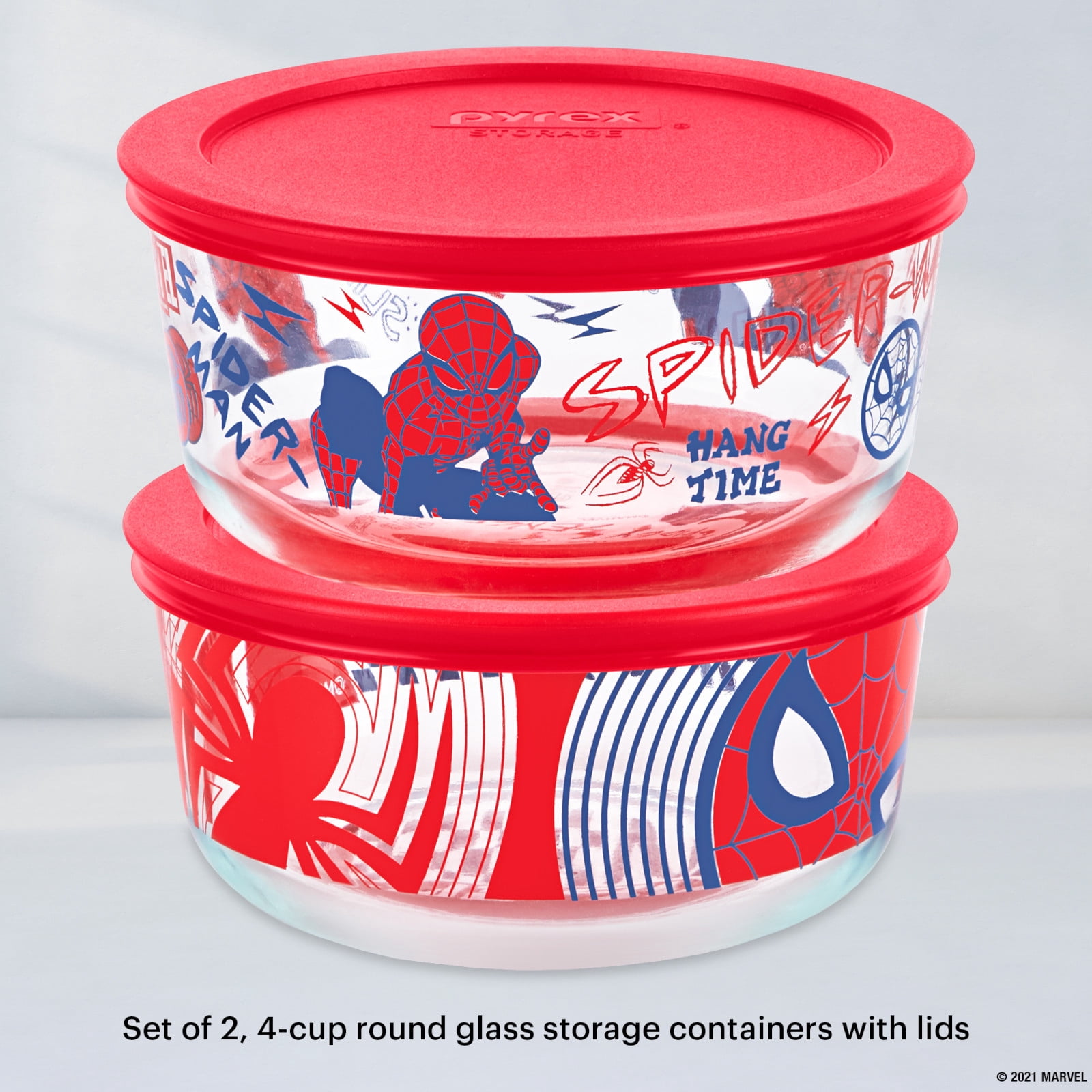 Pyrex® Marvel Spider-Man 2-piece Round Glass Storage