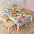 thumbnail image 3 of Pioneer Flower Floral Print Pattern Rectangle Tablecloth 60"x120", Waterproof Polyester Table Cloth, Wipeable Spillproof for Dining Camping Indoor Outdoor, 3 of 6