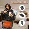 thumbnail image 4 of Wearable Heated Blanket Hoodie,USB Heated Blanket Electric Wearable Blanket,Electric Blanket with Sherpa Fleece Flannel,Giant Pocket & Sleeves,3 Heat Settings,3 Hours Auto Shut-off (No Battery),Gray, 4 of 8