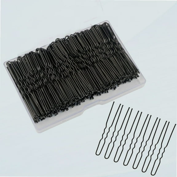 200PCS Hair Pins for Buns, Black Hair Grips U Shape Bobby Pins, Bun Clips for Long Thick Hair, Women's Hair Accessories Bun Maker for Wedding, Bride, Hairdressing, with Storage Box (Black)