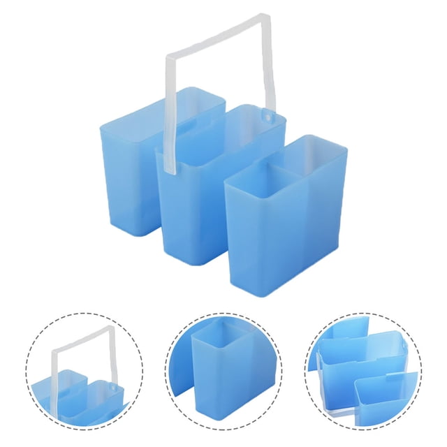 unbranded Lavapinceles Portátil Azul Con Balde Plástico Para Limpieza Y Soporte De Pinceles De Pintura