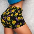 thumbnail image 4 of Fotbe Daisies Flowers Seamless Shorts, Womens Workout Shorts High Waist Stretch Booty Short for Gym/Yoga/Running/Biking-, 4 of 9