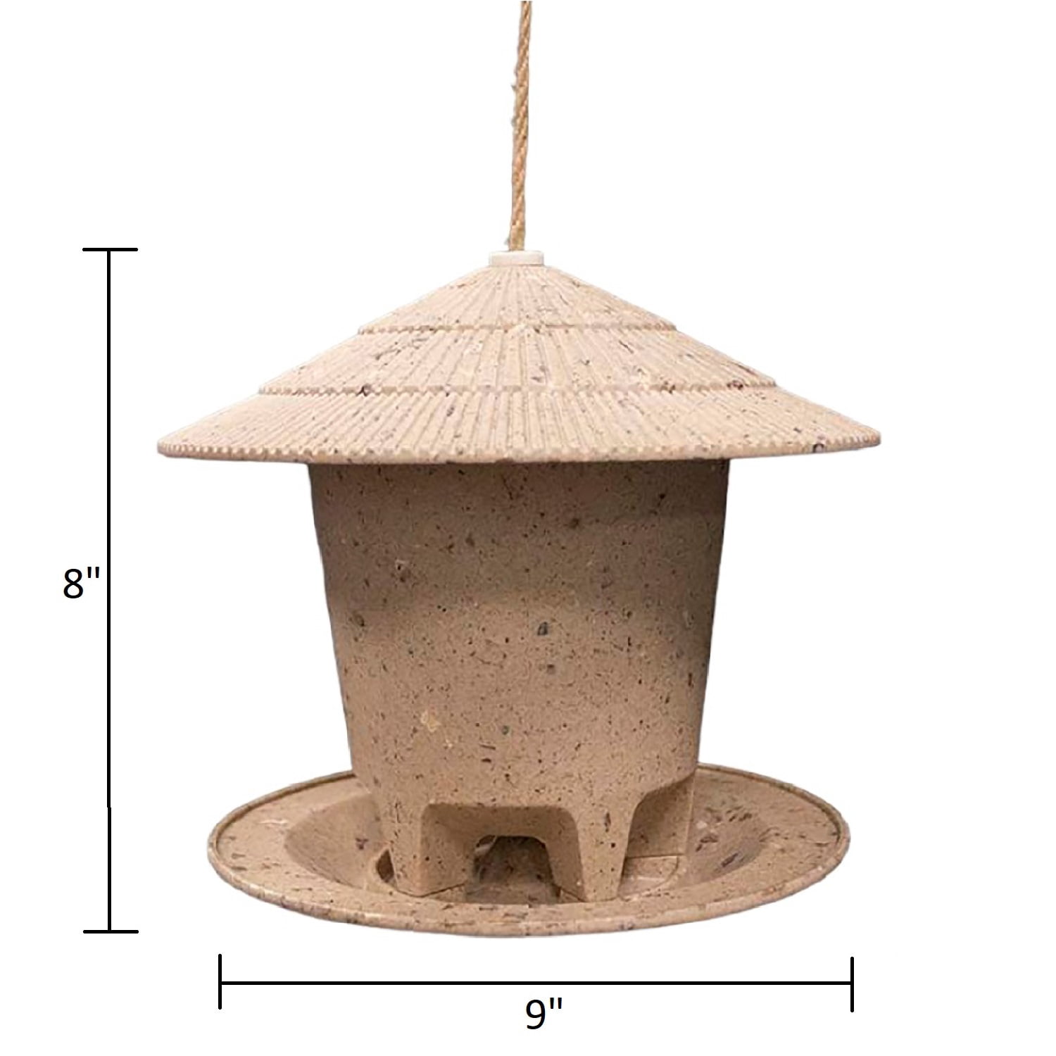 Tierra Garden Deluxe Round Bird Feeder, Coffee Husks, 8.6 in Dia x 7.5 in H