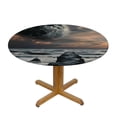 thumbnail image 3 of Orinice Moon Star Ocean Round Table Cover Stain Resistant Washable Indoor Outdoor Tablecloth Kitchen Dining Wedding Parties 100% Polyester Fiber 46-50, 3 of 8