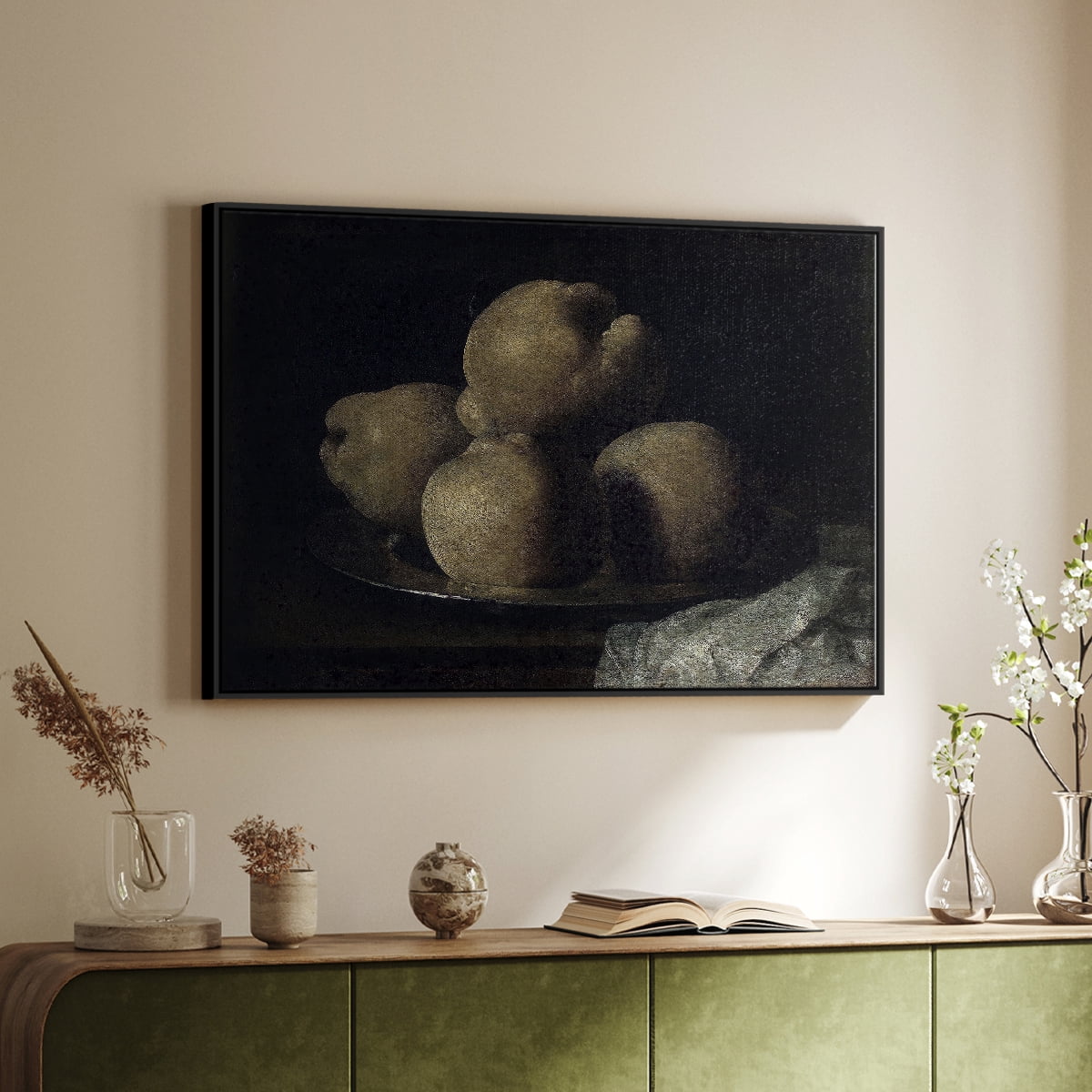 Vintage Botanical Print-IX By Wexford Home Framed in Black Wood Gallery Wrapped Canvas 27 in. x 41 in.