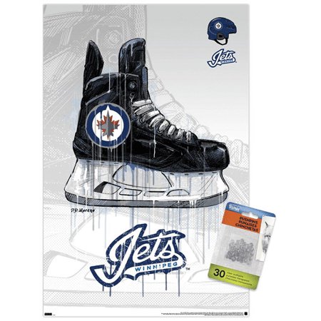 NHL Winnipeg Jets – Drip Skate 21 Wall Poster with Pushpins 14.725 x 22.375