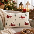 thumbnail image 4 of Aonerit 20 X 12 Inch Christmas Embroidered Pillow Cover, Hidden Zipper Cushion Case, Winter Sofa Couch Decor, Holiday Throw Pillow Sham, Home Seasonal Accent, 4 of 8