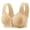 Beige, variant on Womens Large Bust Bras Wide Strap Front Closure Everyday Bra Lace Plus Size Wireless Bras Breathable Casual Push Up Brassiere Beige 36