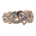 thumbnail image 2 of YYKihy New Rose Princess Diamond Ring Heart Shaped Rose Gold Two Tone Zircon Ring Proposal Ring Valentines Day Gift Thanksgiving Gift Souvenir, 2 of 9