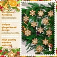 thumbnail image 6 of Christmas Gingerbread Ornaments for Tree, Mini Snowflake Wooden Hanging Winter Xmas Ornaments with Ropes for Christmas Party Holiday Winter Crafts, 12 Pcs, 3.2x3.2", 6 of 6