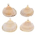 thumbnail image 3 of Miangastore Natural Spiral Shell Charms 4pcs Cowrie Seashells Charm Conch Shells Electroplated Charms Summer Ocean Sea Hanging Pendants For Wind Chime Jewelry Making Diy Craft, 3 of 8