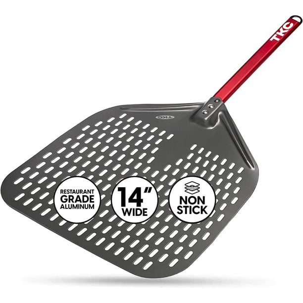 TKC 14 In Perforated Pizza Peel Aluminum Turning Peel for All Pizza