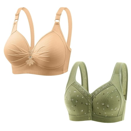 LLYwey Backless Push Up Bras for Women Clearance 2pc Woman s Printed Push up Bras Plus Size Daily Bra Underwear No Underwire Juniors Size nylon Padded Bra Style LW-209 Multicolor M