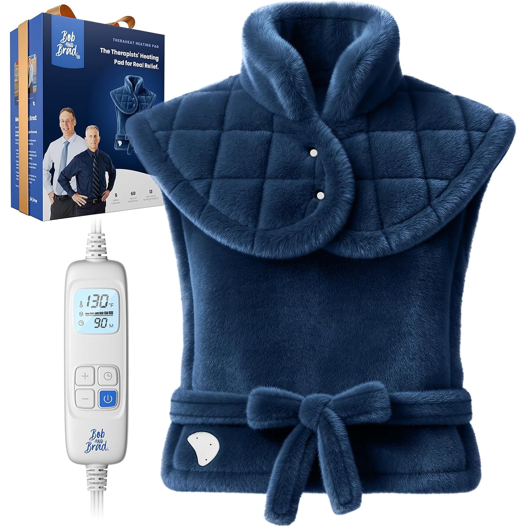 Bob and Brad Edge-Weighted Electric Heating Pad, Fast Heating for Neck, Shoulders and Back, Gift for Women Men 24"x33"