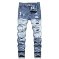 thumbnail image 2 of RUTAYY Children Boys Distressed Jeans High Street Long Denim Pants with Pocket Comfortable Stretch Elegant Casual Trousers, 2 of 9
