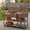 Brown, variant on Harper & Bright Designs Outdoor Kitchen Island with Wheels, Wood Kitchen Cart with Stainless Table Top, Garden Potting Bench with Raised Shelf and Drawers, Grill Prep Table for BBQ, Gray