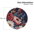 thumbnail image 2 of Honeii Colorful Flower Peacock print Leather Coaster Set of 4, ideal for safeguarding your furniture from drinks spills and effortless cleanup-Round Shape, 2 of 6