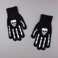 thumbnail image 4 of Ticikt Skeleton Gloves, Luminous Skull Bone Knit Gloves, Halloween Costume Party Cosplay Accessory for Adult,Black2, 4 of 7