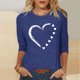 thumbnail image 3 of Tops de Cuello Redondo para las Mujeres Moda Impresa 3/4 Mangas Blusa Casual Top, Estante de Imitación, 3 of 5