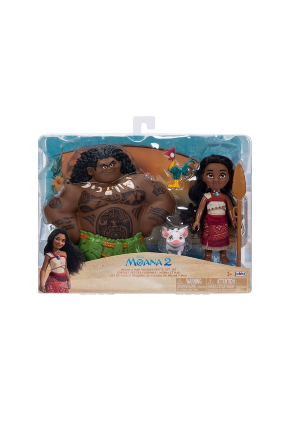 Disney's Moana 2 Maui & Moana Voyager Petite Gift Set 6 inch Tall Scale Dolls and Accessories