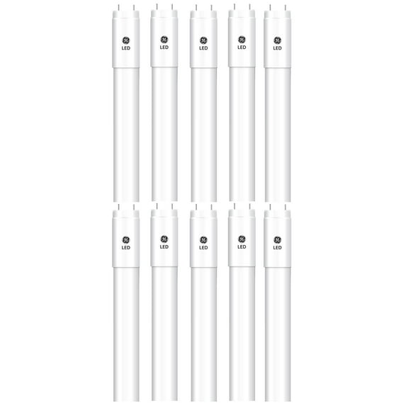 (case of 10) GE Lighting 34261 LED Tube T8, 48 inches, 6500K Daylight, Type C LumenChoice, Selectable Lumens, Dimmable, LED upgrade for 4ft T8 Fluorescent Lamp