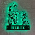 thumbnail image 2 of Craftnamesign Custom Father Gift, Father Son Motocross Metal Sign LED Light, Gift For Father Day, 2 of 5