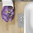 thumbnail image 4 of SEANATIVE Purple Gold Marble Toilet Seat Covers Reusable Bathroom Toilet Cover Soft Flannel Fabric Toilet Cover Warm Cushion Cover Fits Most Toilets Bathroom Decor, 4 of 6