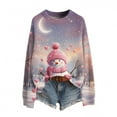 thumbnail image 2 of Wutalume Women's Funny Ugly Christmas Sweater, Round Neck Christmas Jumper with Holiday Prints, Festive Party Costume, Cozy Winter Pullover for Christmas and Seasonal Gatherings,Purple Pink M, 2 of 4