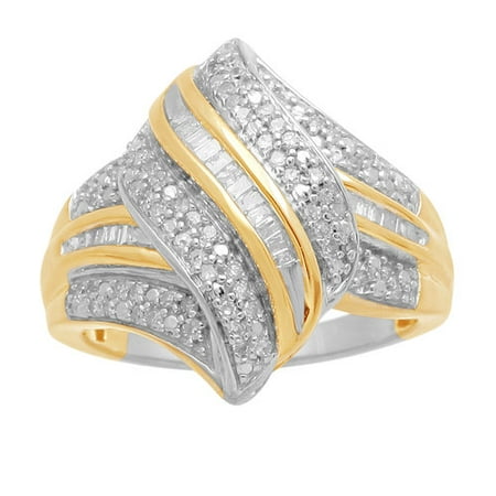 1/3ctw Diamond Ring, 925/18k Gold Plated