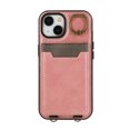 thumbnail image 6 of Wallet Back Case for iPhone 15 with Wrist Strap, Stylish Magnetic Card Holder Finger Ring Kickstand PU Leather Lanyard Shockproof Slim Phone Case Cover for iPhone 15, Pink, 6 of 7