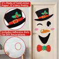 thumbnail image 3 of Pegatinas navideñas para puertas y ventanas, de tela de fieltro, con dibujos de muñeco de nieve, Papá Noel y alce, para decoración de invierno, Navidad y Año Nuevo, 3 of 5