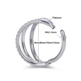 thumbnail image 5 of G23 Titanium Septum Clicker Nose Ring,Triple Double Open Stack Hoop Ring,Daith Helix Rook Conch Tragu Cartilage Piercing Jewelry, 5 of 6
