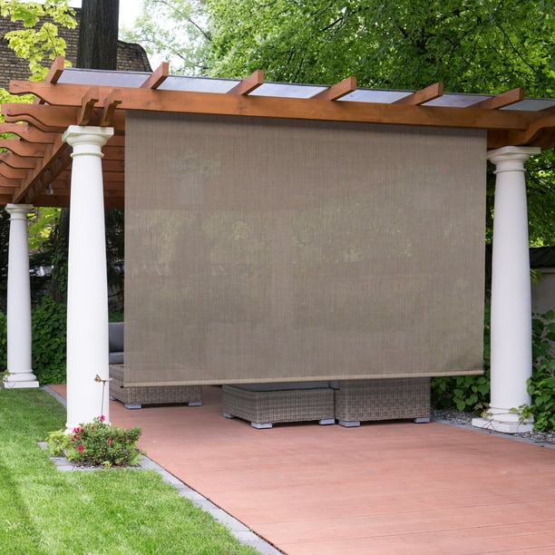 Premier Rechargeable Motorized Outdoor Sun Shade with Protective Valance