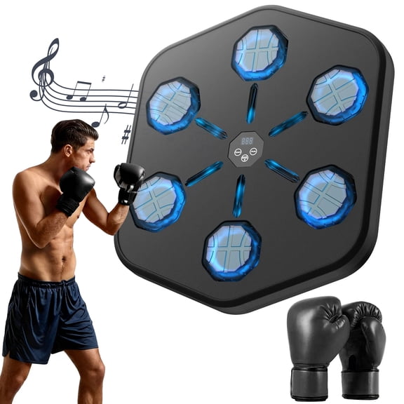 2026 New Model Music Boxing Machine for Adults & Kids - LED Electronic Wall Mounted Boxing Equipment, Indoor Home Workout Punching Bag with Premium Boxing Gloves