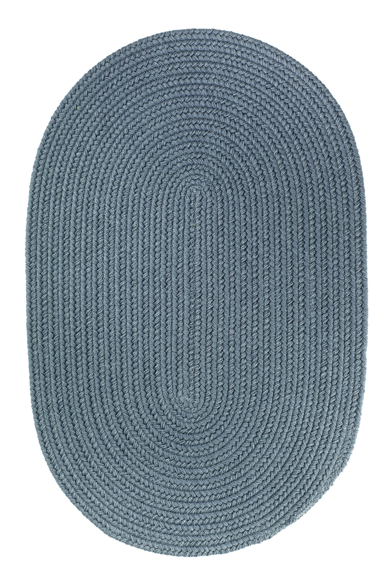 Indoor/Outdoor Solid Blue Area Rug, Braided Textured Design, 10Ft. X