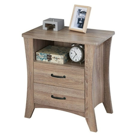 - Bowery Hill 2 Drawer Nightstand in Rustic Natural